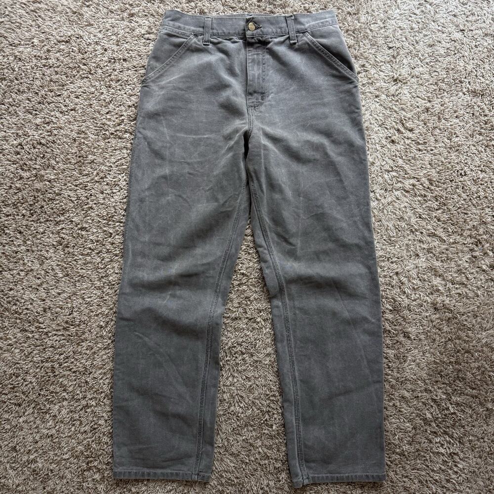 Carhartt WIP Work In Progress Simple Pants Garment Dyed Grey Baggy Size 29x32